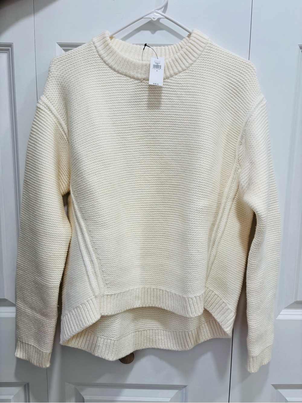 Banana Republic Cream Textured Crew Neck Sweater
